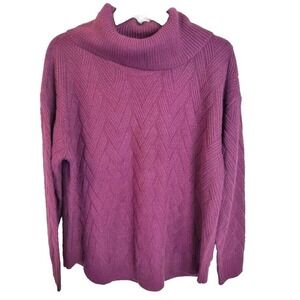 Lane Bryant Purple Chevron Turtleneck Knit Pullover Sweater Womans Size 14/16